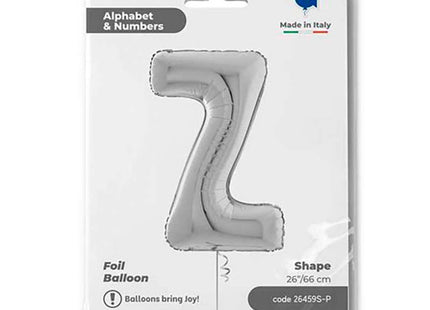 Riesenbuchstabe Folienballon 26"/66cm | Silber #Z