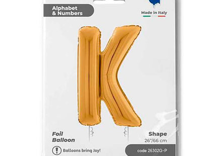 Riesenbuchstabe Folienballon 26"/66cm | Gold #K