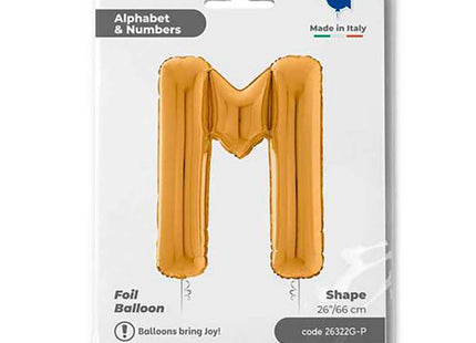 Riesenbuchstabe Folienballon 26"/66cm | Gold #M