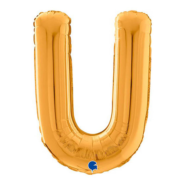 Riesenbuchstabe Folienballon 26"/66cm | Gold #U