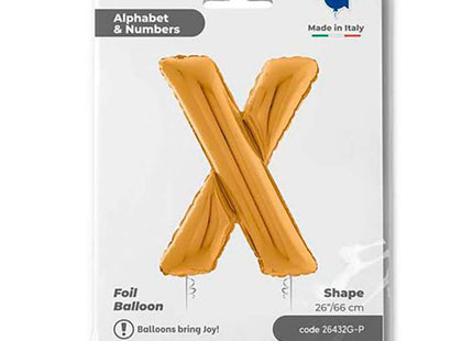 Riesenbuchstabe Folienballon 26"/66cm | Gold #X