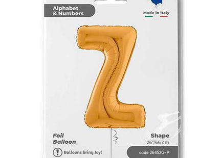 Riesenbuchstabe Folienballon 26"/66cm | Gold #Z