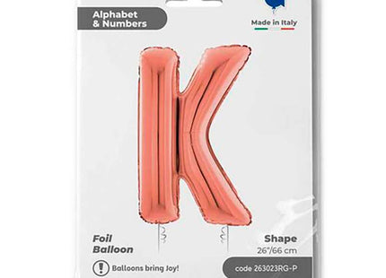 Riesenbuchstabe Folienballon 26"/66cm | Rosegold #K