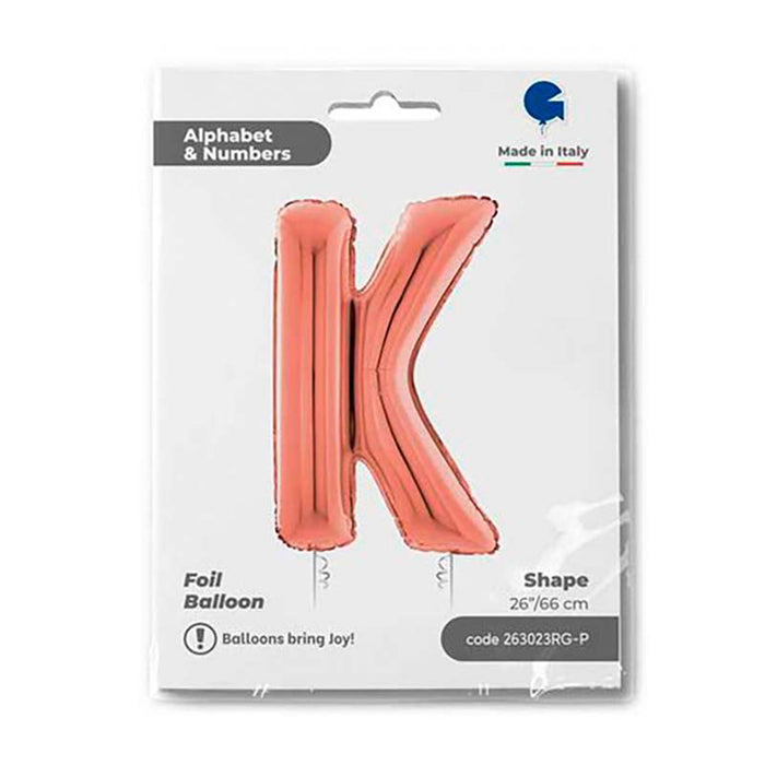 Riesenbuchstabe Folienballon 26"/66cm | Rosegold #K