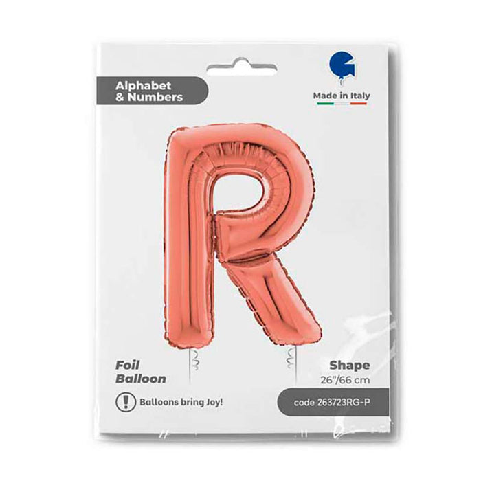 Riesenbuchstabe Folienballon 26"/66cm | Rosegold #R