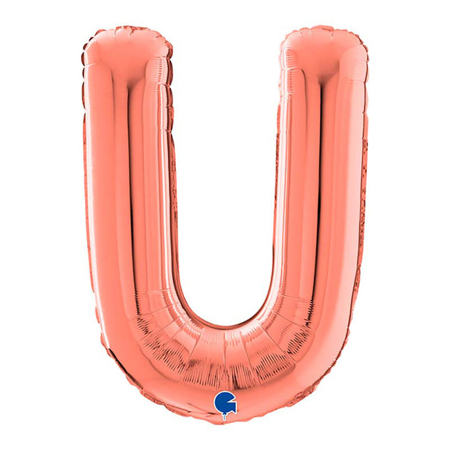 Riesenbuchstabe Folienballon 26"/66cm | Rosegold #U