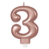 Kerzenzahl 3 Rosegold