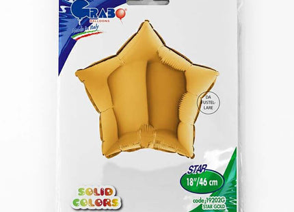 18"/Ø46cm Folienballon Lose - Uni Stern | Gold