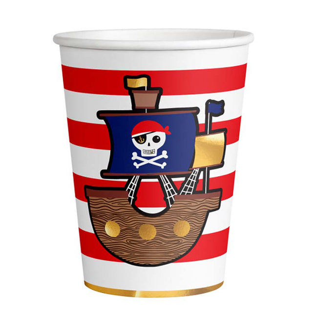 Pappbecher Pirat Boot 250ml/8Stk.