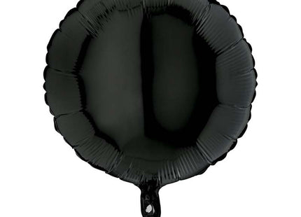 18"/Ø46cm Folienballon Lose - Uni Rund | Schwarz