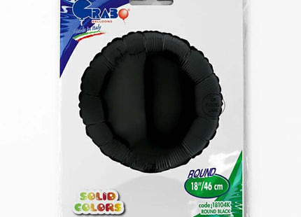 18"/Ø46cm Folienballon Lose - Uni Rund | Schwarz