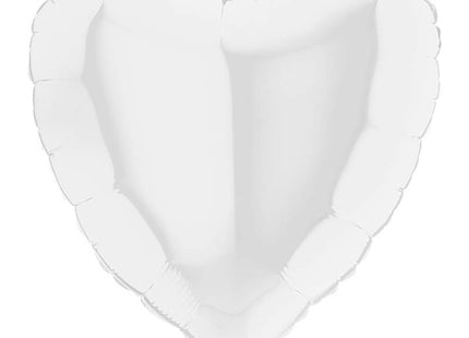 18"/Ø46cm Folienballon Lose - Uni Herz | Weiß