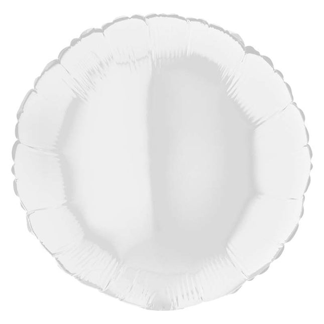 Folienballon Lose - Uni Rund ø 46 cm | Weiß