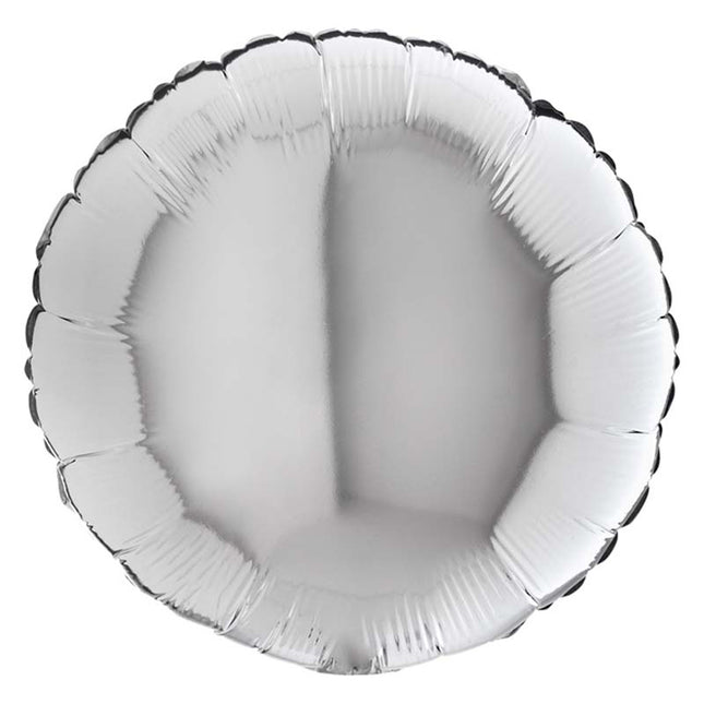 Folienballon Lose - Uni Rund ø 46 cm | Silber