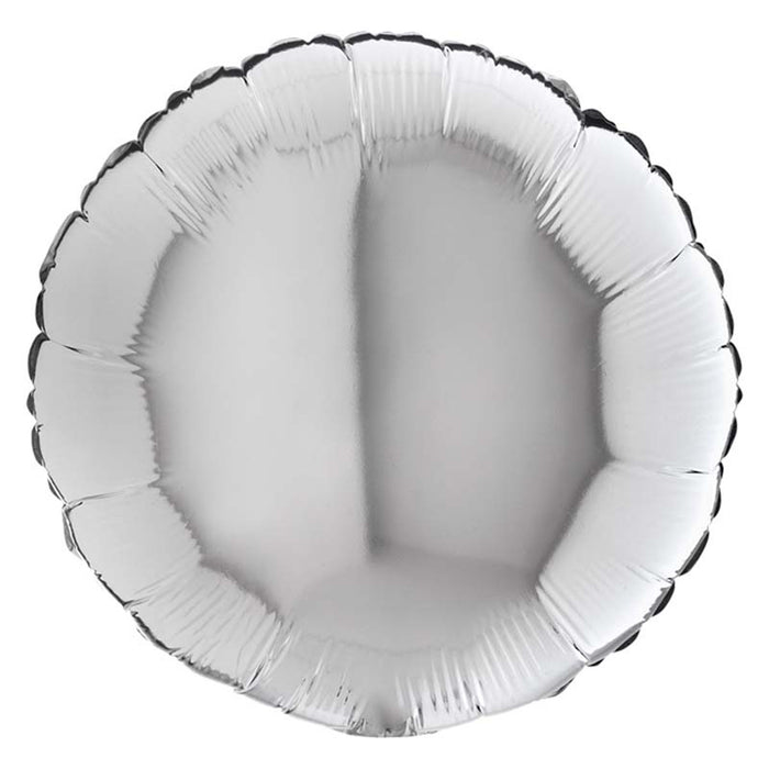 Folienballon Lose - Uni Rund ø 46 cm | Silber