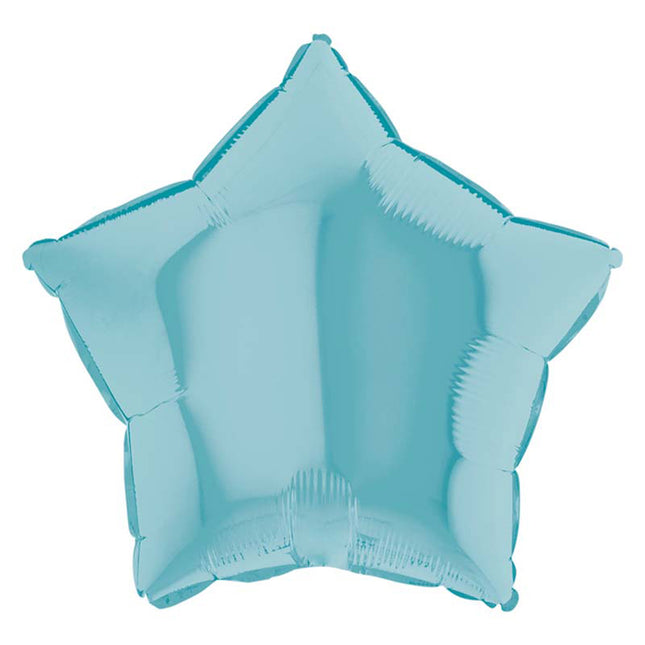 18"/Ø46cm Folienballon Lose - Uni Stern | Pastel Blue