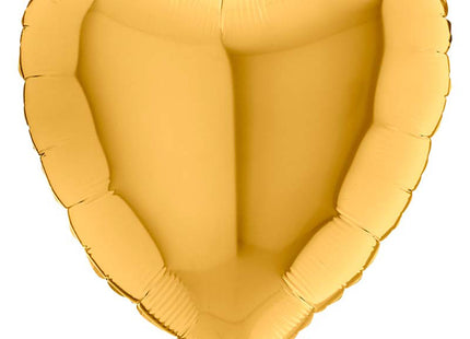 18"/Ø46cm Folienballon Lose - Uni Herz | Gold 5