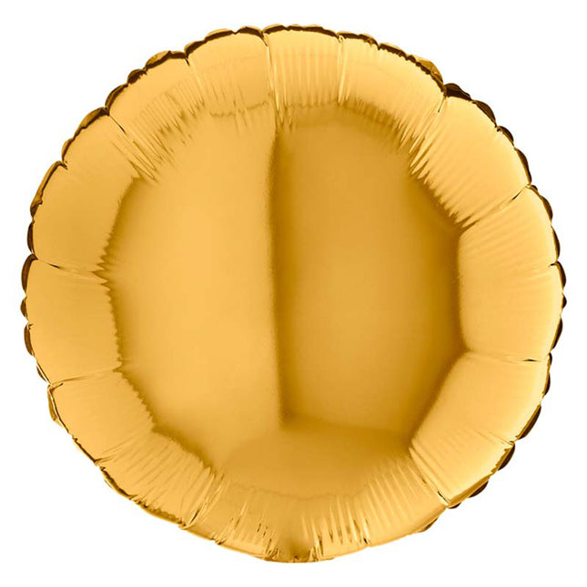18"/Ø46cm Folienballon Lose - Uni Rund | Gold 5