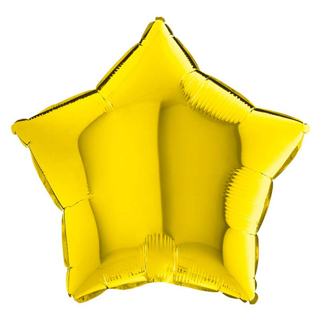 18"/Ø46cm Folienballon Lose - Uni Stern | Gelb