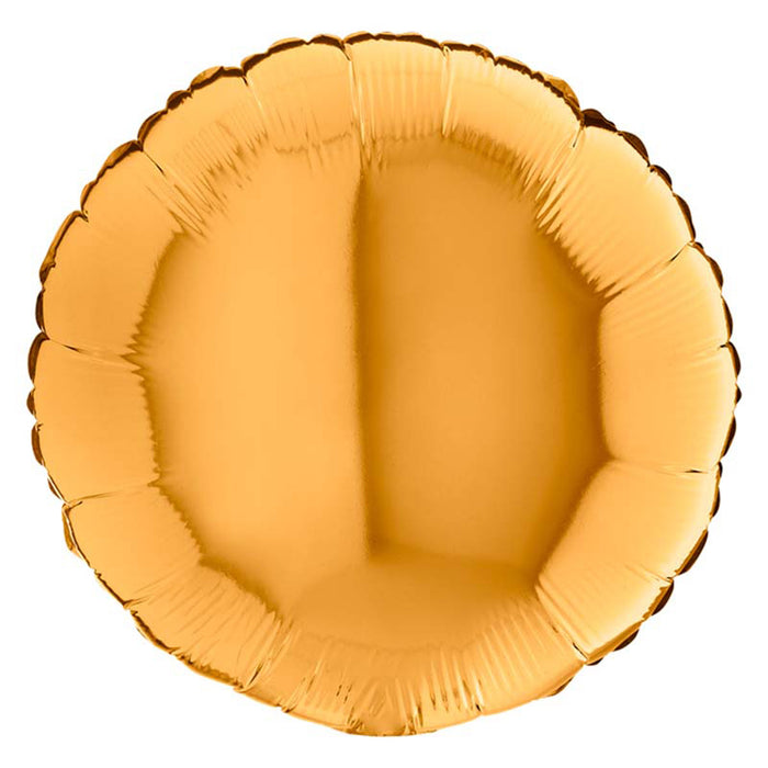 18"/Ø46cm Folienballon Lose - Uni Herz | Gold