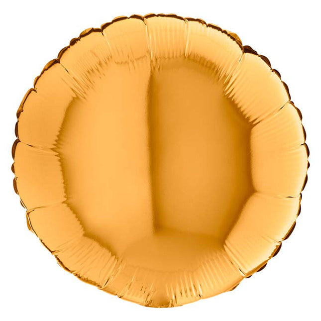 18"/Ø46cm Folienballon Lose - Uni Rund | Gold