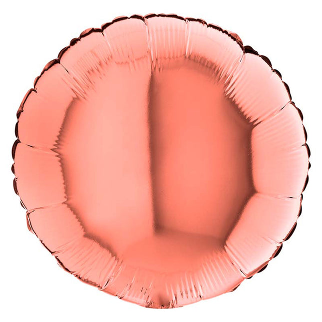 Folienballon Lose - Uni Rund ø 46 cm | Roségold
