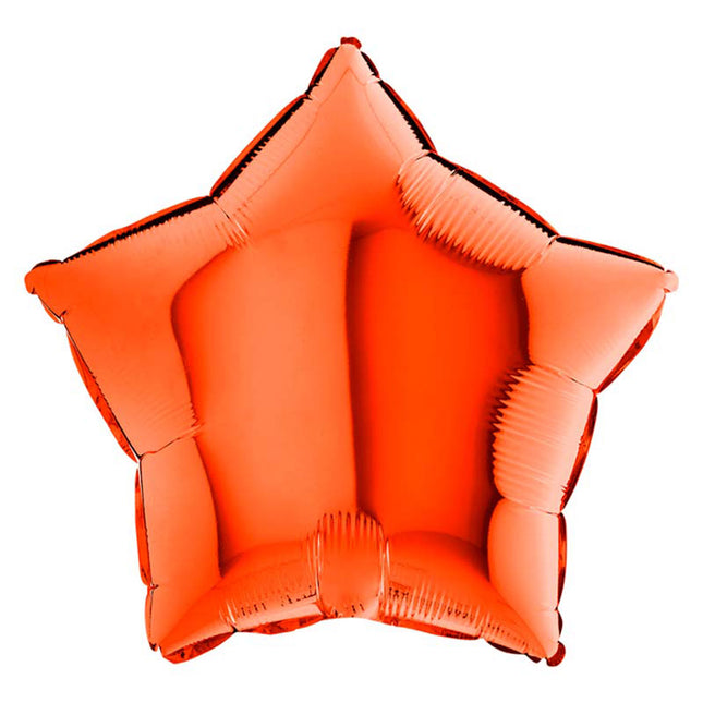 18"/Ø46cm Folienballon Lose - Uni Stern | Orange