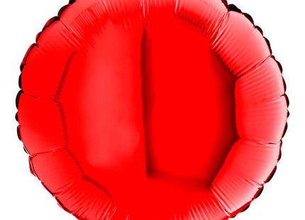 18"/Ø46cm Folienballon Lose - Uni Rund | Rot
