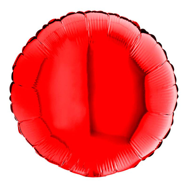 18"/Ø46cm Folienballon Lose - Uni Rund | Rot