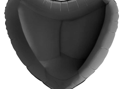36"/Ø91cm Folienballon Lose - Uni Herz | Schwarz