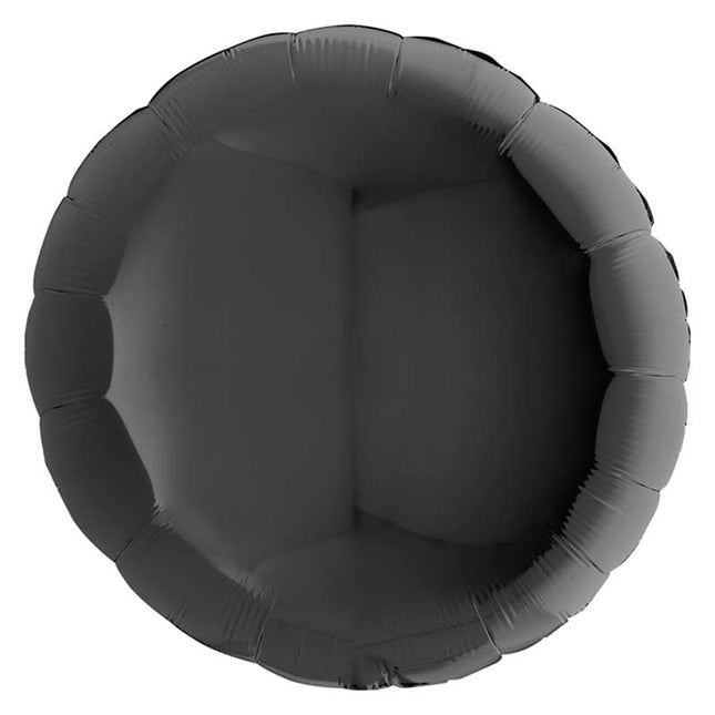 36"/Ø91cm Folienballon Lose - Uni Rund | Schwarz