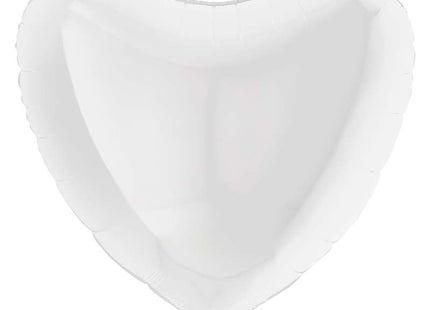 36"/Ø91cm Folienballon Lose - Uni Herz | Weiß