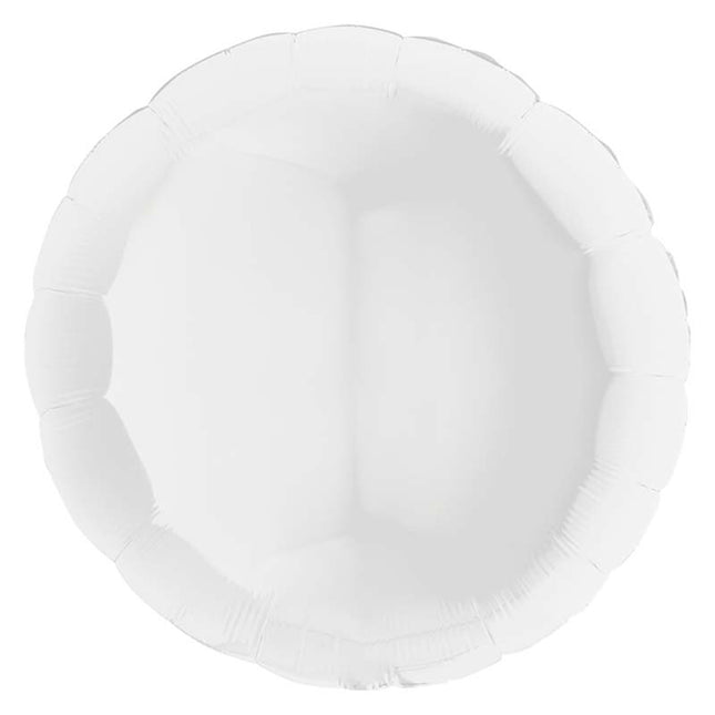 36"/Ø91cm Folienballon Lose - Uni Rund | Weiß