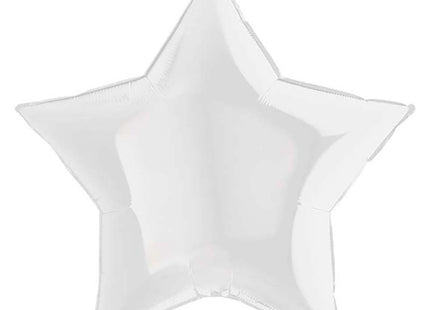36"/Ø91cm Folienballon Lose - Uni Stern | Weiß