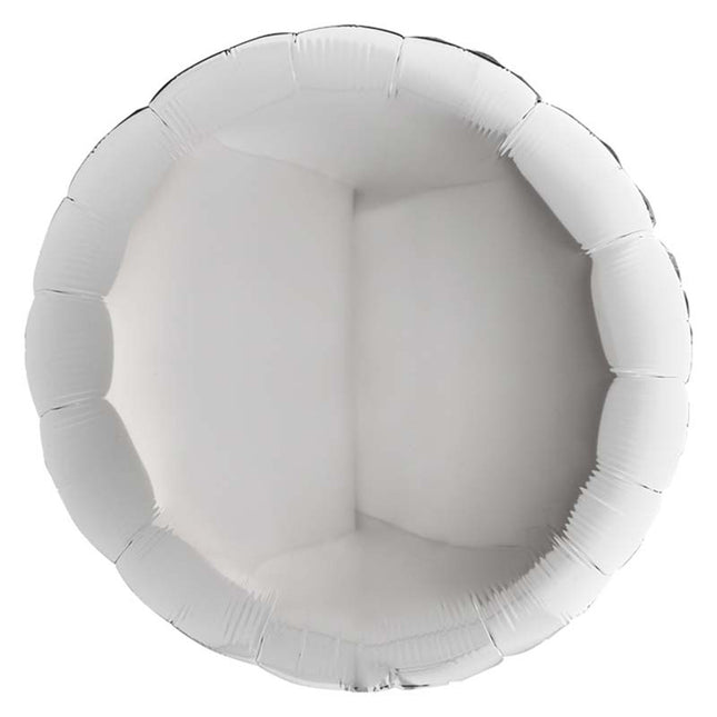 36"/Ø91cm Folienballon Lose - Uni Rund | Silber