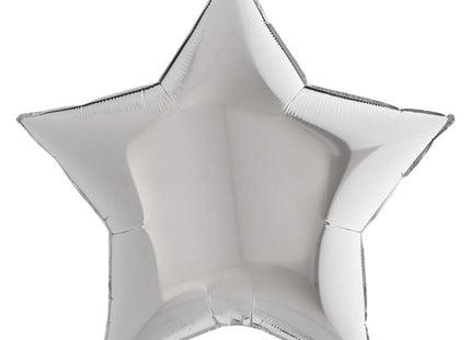 36"/Ø91cm Folienballon Lose - Uni Stern | Silber