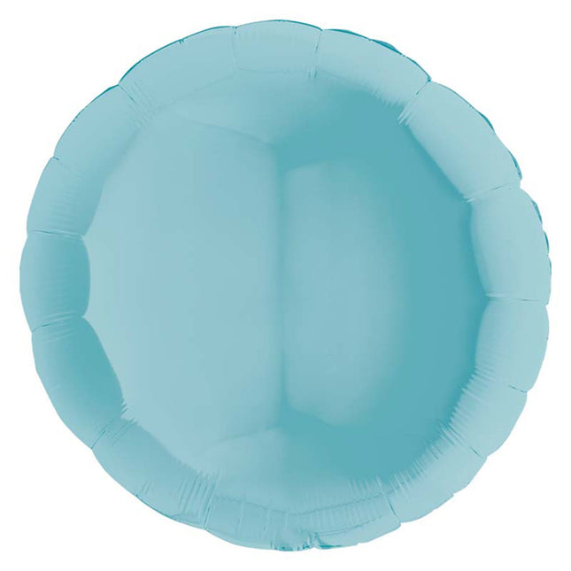 36"/Ø91cm Folienballon Lose - Uni Rund | Pastel Blue