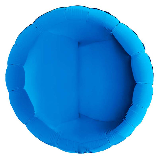 36"/Ø91cm Folienballon Lose - Uni Rund | Blau