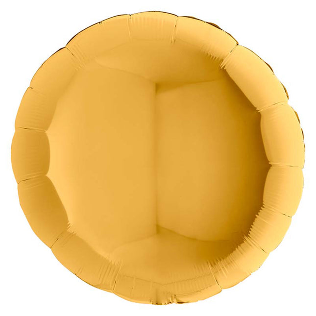 36"/Ø91cm Folienballon Lose - Uni Rund | Gold 5