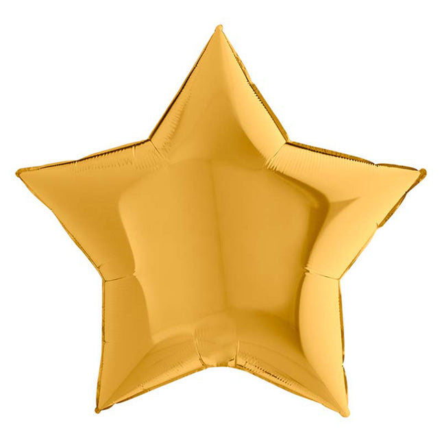 36"/Ø91cm Folienballon Lose - Uni Stern | Gold 5