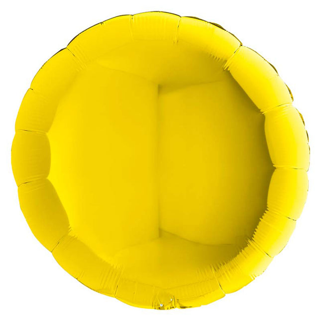 36"/Ø91cm Folienballon Lose - Uni Rund | Gelb