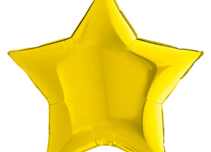 36"/Ø91cm Folienballon Lose - Uni Stern | Gelb