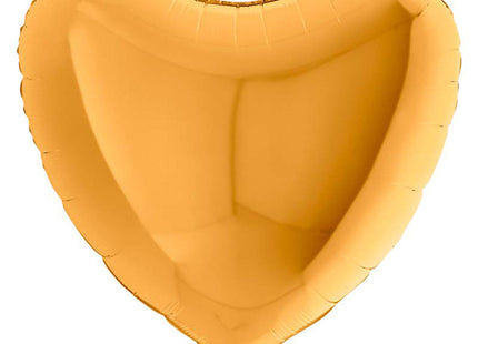36"/Ø91cm Folienballon Lose - Uni Herz | Gold