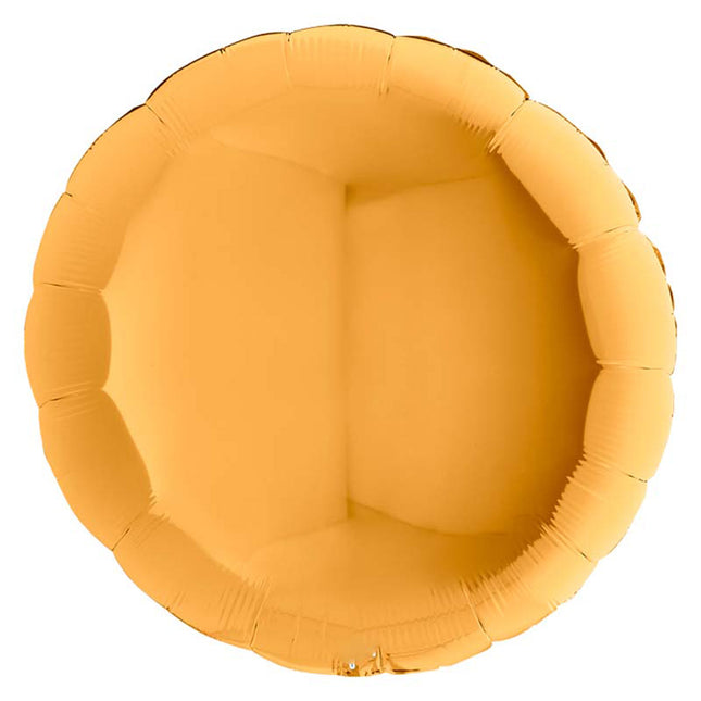36"/Ø91cm Folienballon Lose - Uni Rund | Gold