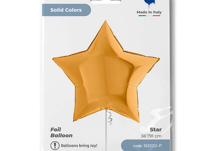 36"/Ø91cm Folienballon Lose - Uni Stern | Gold