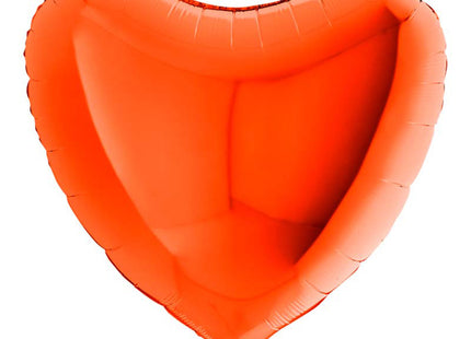 36"/Ø91cm Folienballon Lose - Uni Herz | Orange