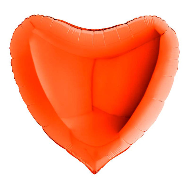 36"/Ø91cm Folienballon Lose - Uni Herz | Orange