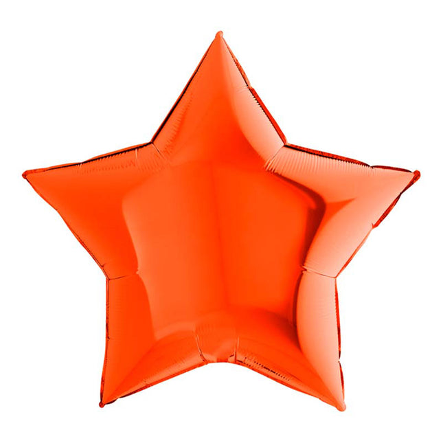 36"/Ø91cm Folienballon Lose - Uni Stern | Orange