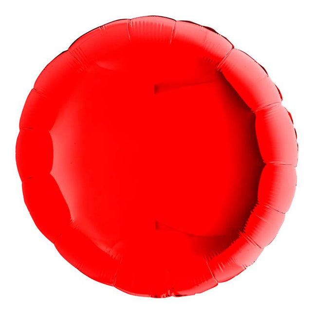 36"/Ø91cm Folienballon Lose - Uni Rund | Rot