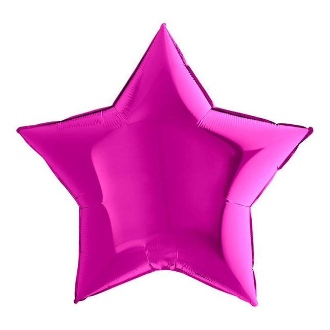 36"/Ø91cm Folienballon Lose - Uni Stern | Purple